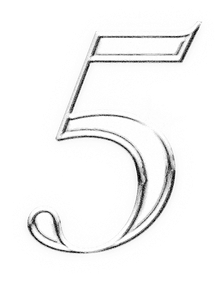 Dreamy Chrome Number 5 Type Sticker